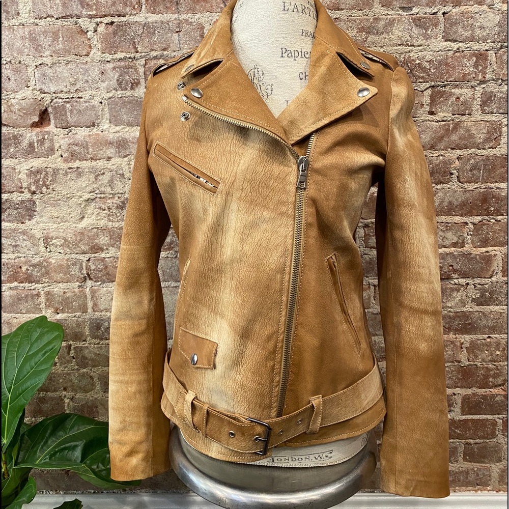 Tan Italian leather jacket